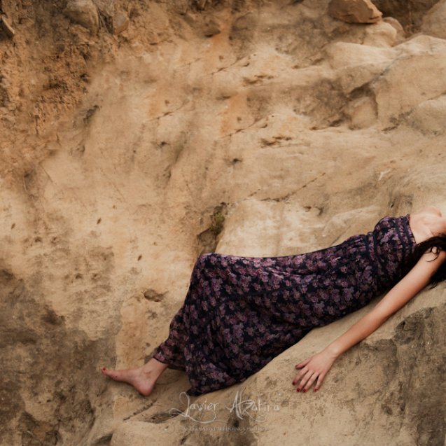 Sesión fotos modelo campo